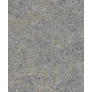 Papier peint effet métal patiné gris anthracite or