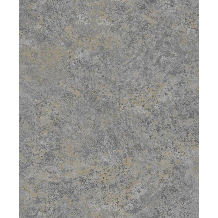 Papier peint effet métal patiné gris anthracite or