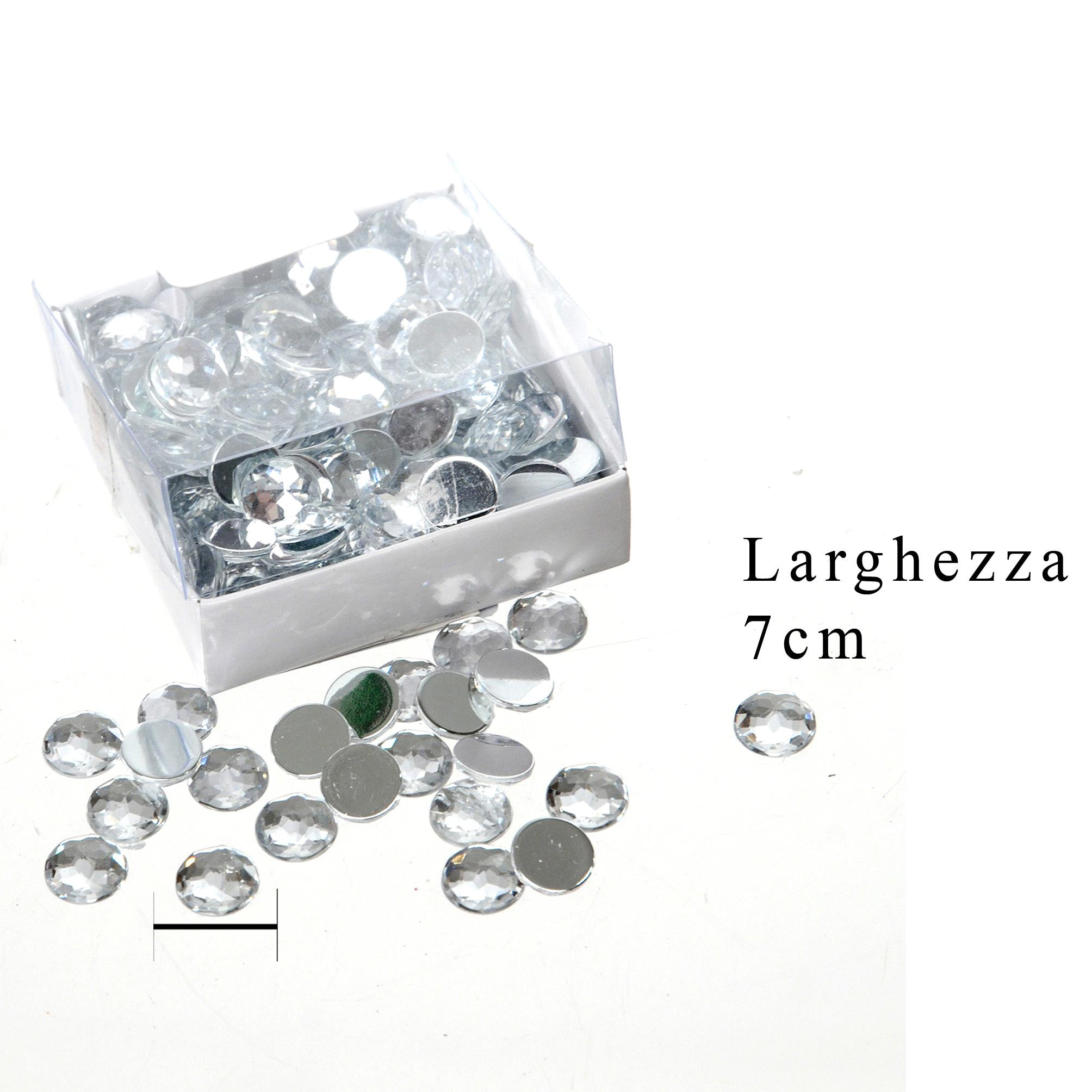 Diamanti strass 100 pezzi. Altezza 7 Cm - Pezzi 6 - 7X7X2cm - Colore: Incolore - Bianchi Dino - Decorazioni Varie