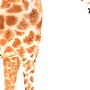 Affiche dessin coucou de girafe Affiche + cadre en bois - Noir