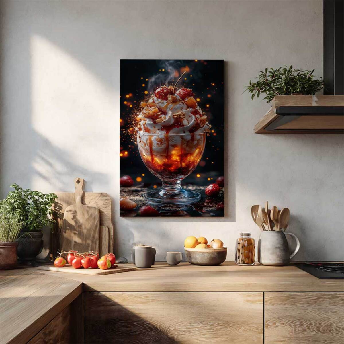 Tableau dessert flamboyant gourmand Toile imprimée