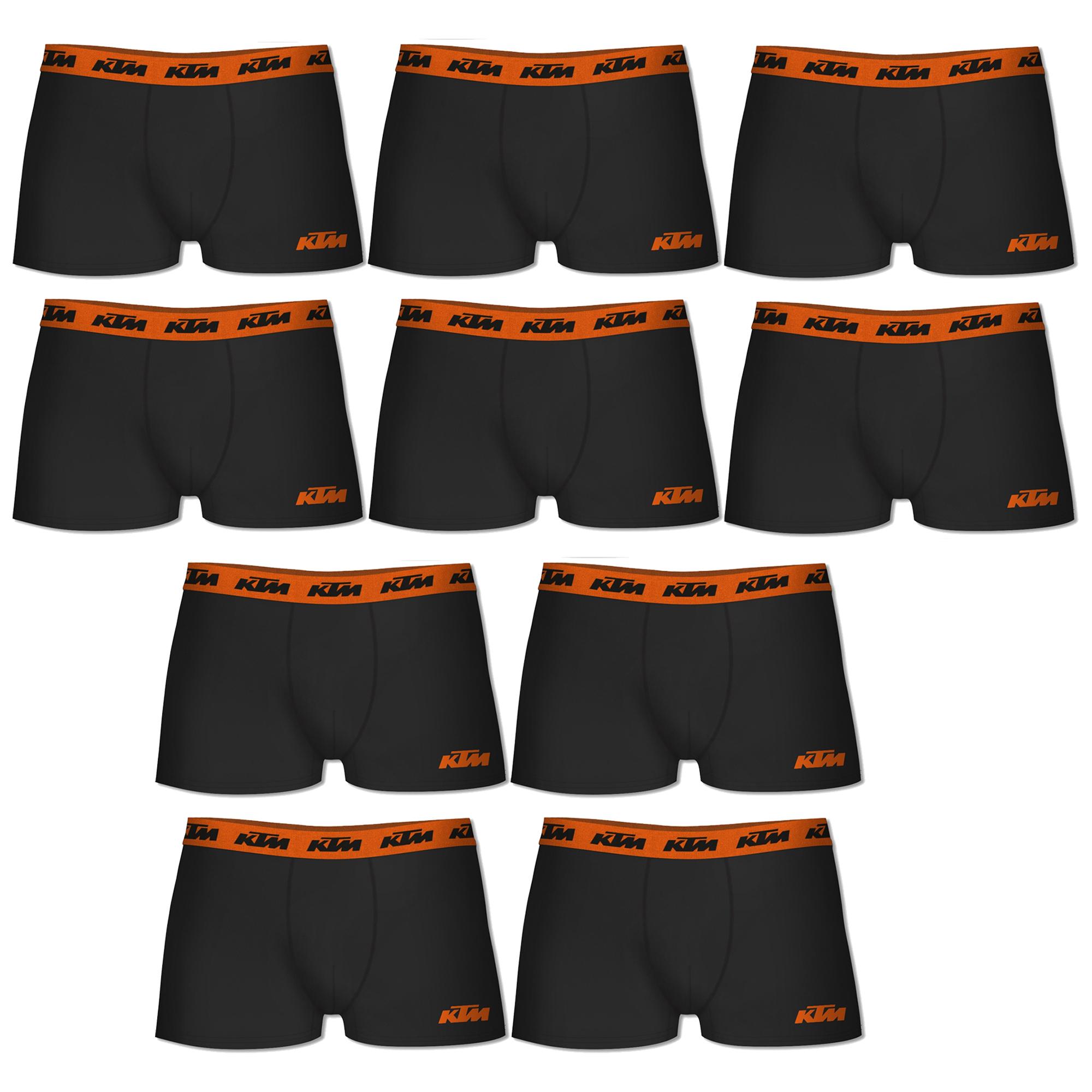 Pack 10 calzoncillos KTM color negro para hombre