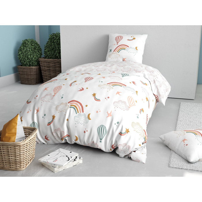 Parure housse de couette 2PCS en coton 57 fils - CELESTE