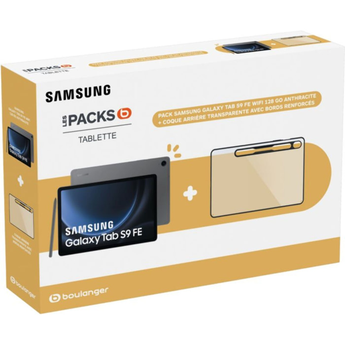 Tablette Android SAMSUNG Pack S9FE 128Go + Coque Transparente