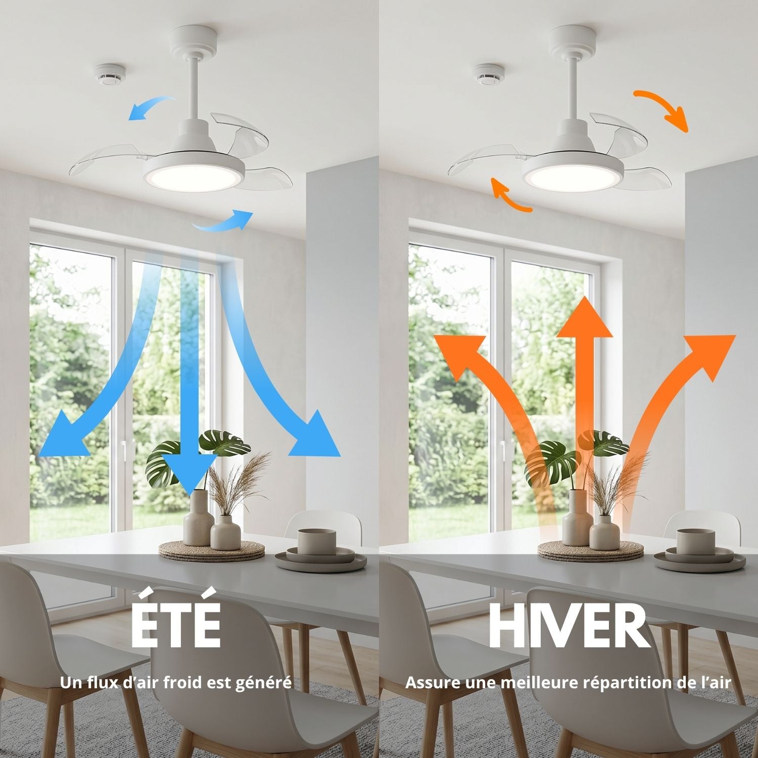 Ventilateur Plafond LED BRYSEA D63CM Bla