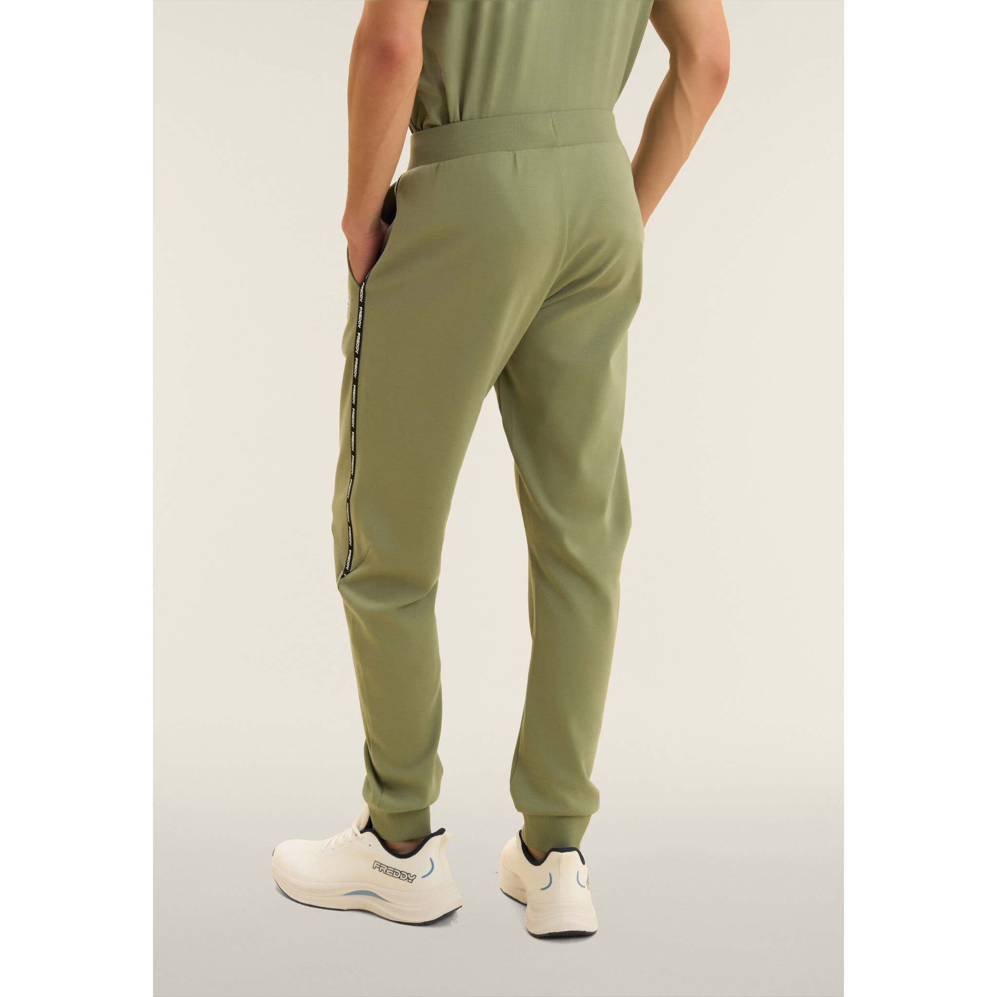 Pantaloni sportivi in cotone con inserto logato