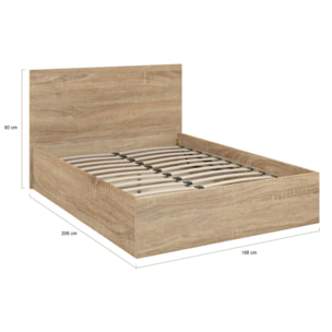Lit coffre Sicilia 160x200cm effet bois naturel