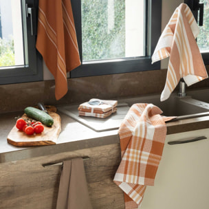 Set de 3 torchons cuisine  coton 50x70 cm - Bronze