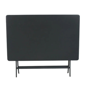 Table de jardin pliante rectangulaire "Greensboro" graphite 4 places en métal