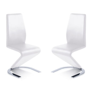 Pack 2 sillas de comedor Rin símil piel Blanco