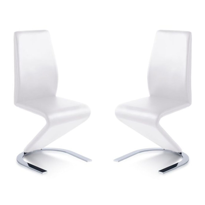Pack 2 sillas de comedor Rin símil piel Blanco