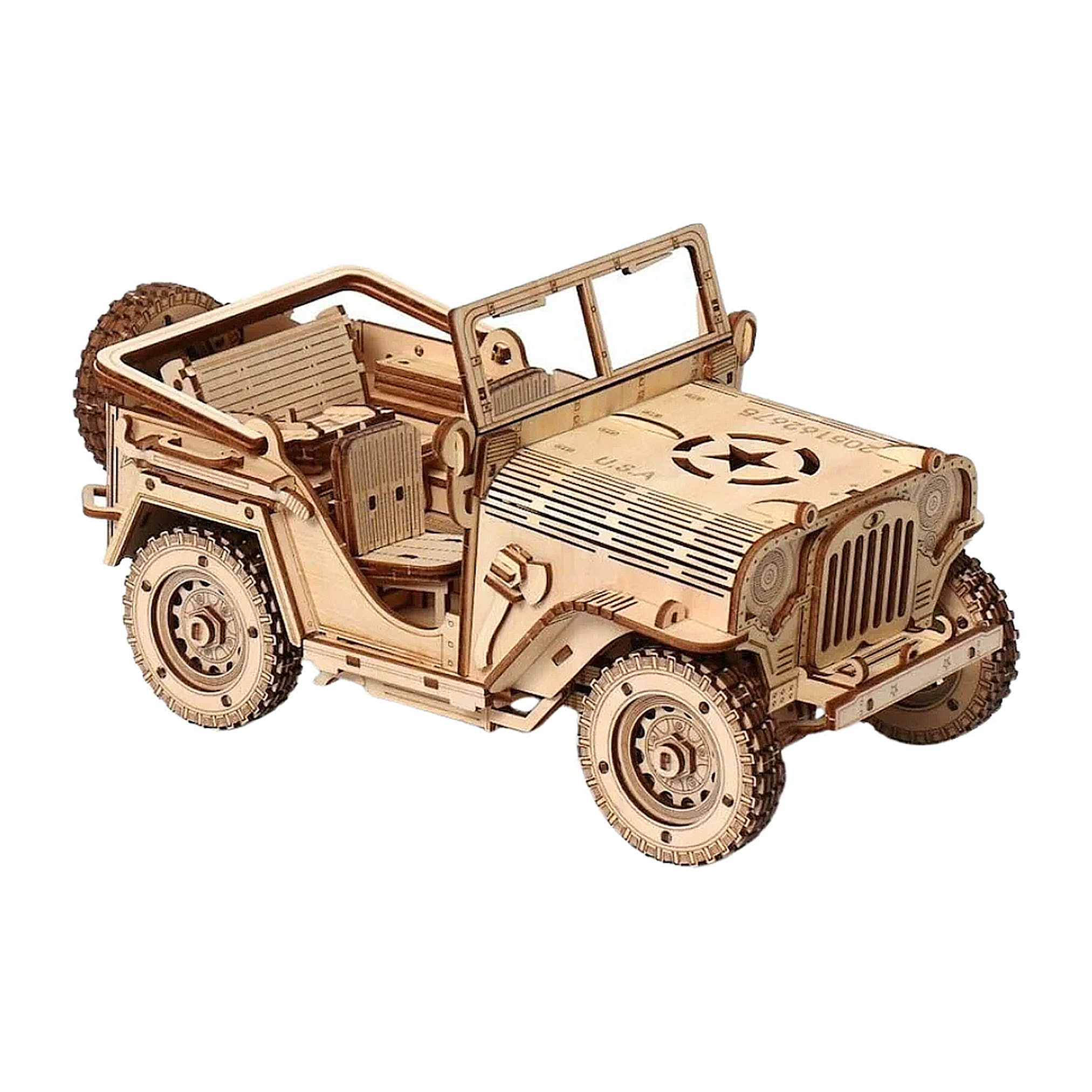 Modello in Legno 3D, design Fuoristrada con movimento meccanico. 395 pezzi.