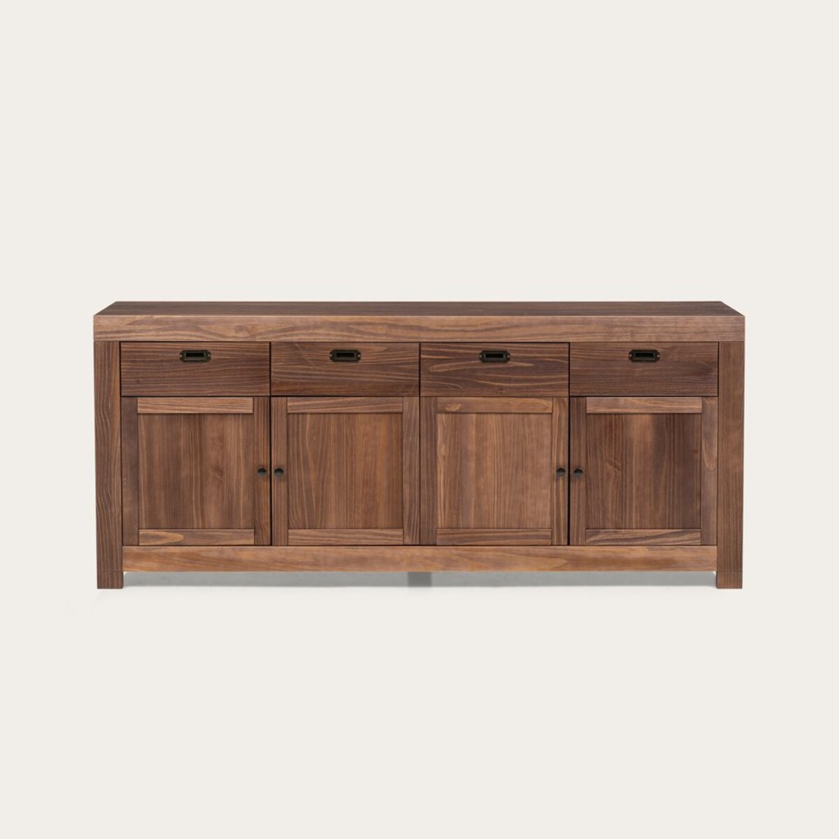 Buffet Nador -bois massif d'araucaria-couleur kokoa 200 x 85 x 45 cm