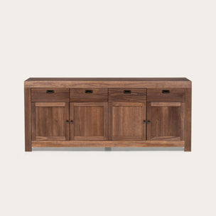 Buffet Nador -bois massif d'araucaria-couleur kokoa 200 x 85 x 45 cm