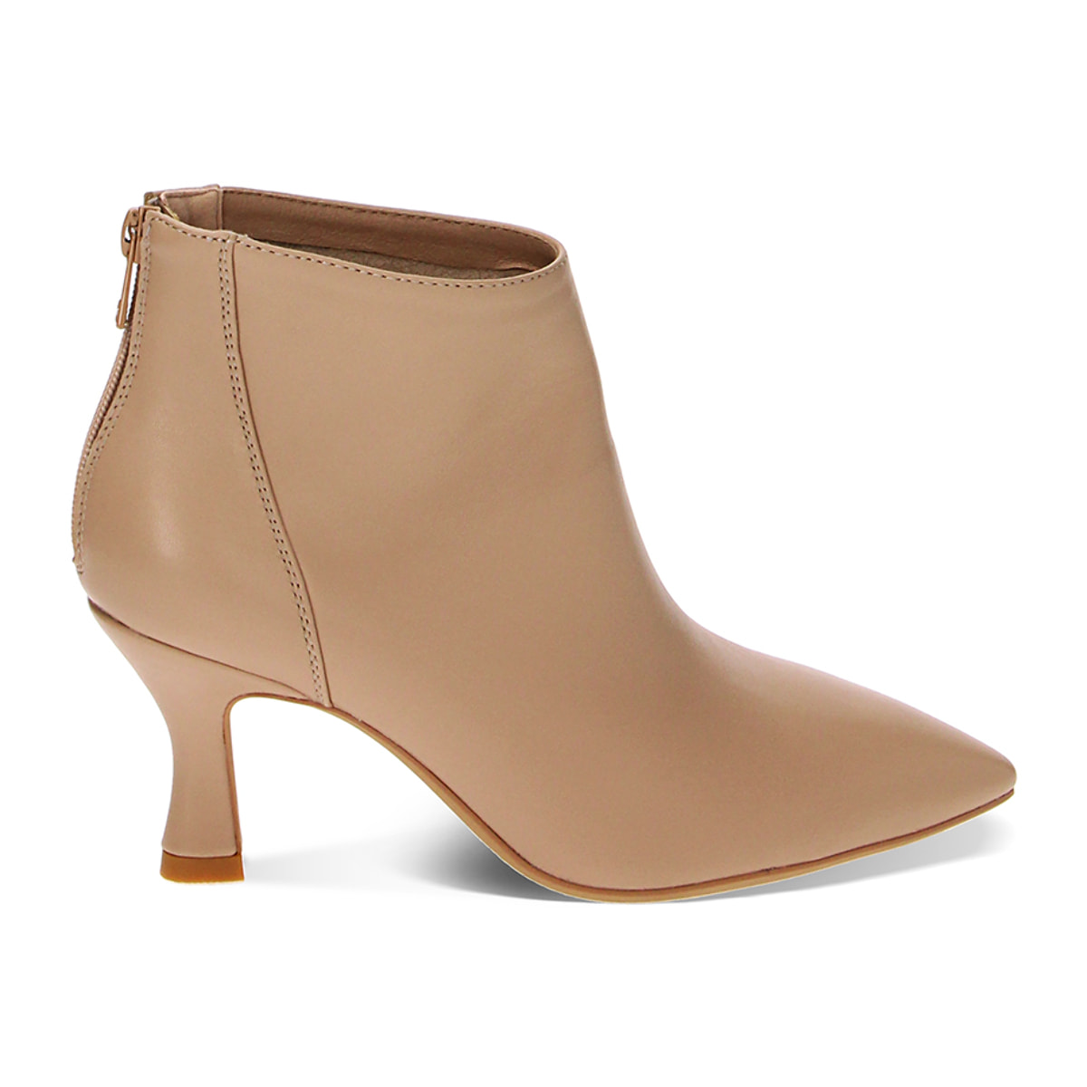 Tronchetti beige, tacco 7 cm