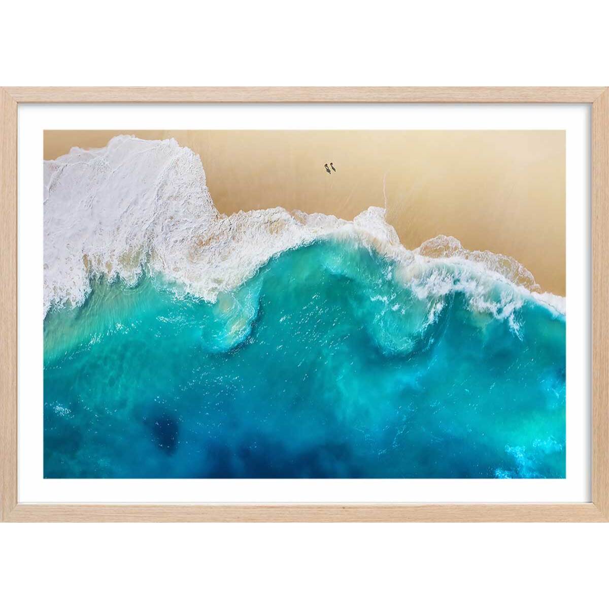 Affiche paysage kelingking bali Affiche + cadre en bois - Chêne