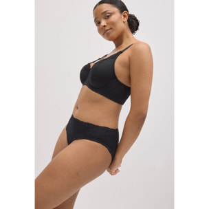 Slip midi con pizzo nero