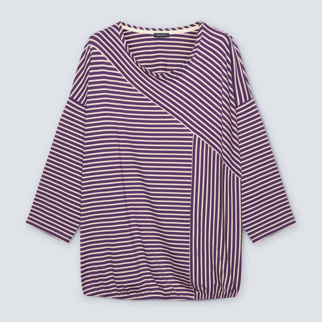 Fiorella Rubino - T-shirt con mix di righe - Viola