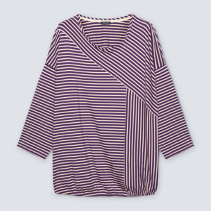 Fiorella Rubino - T-shirt con mix di righe - Viola