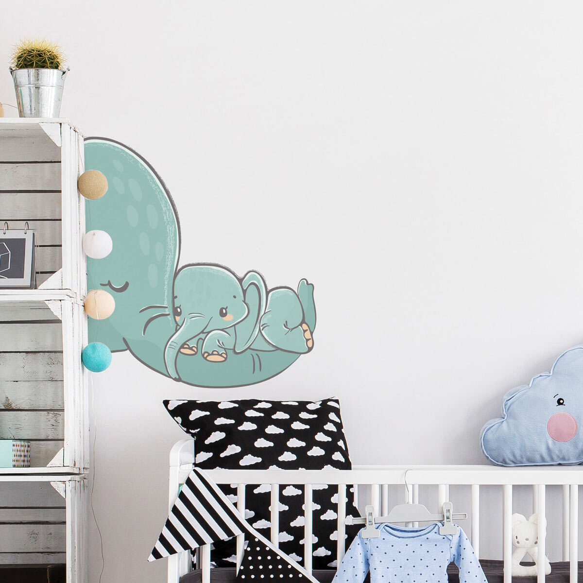 Stickers muraux | Sticker Mural Autocollant - ÉLÉPHANT ET SON BÉBÉ - Stickers adhésifs