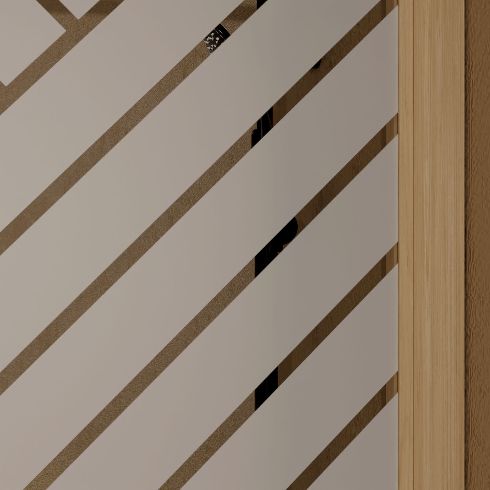 Paroi de douche 120x200 HINATA - Style Japandi Geometrique - Cadre Effet Bois - Verre 6mm