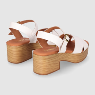 Sandalias de Piel - Blanco - Tacón: 5 cm