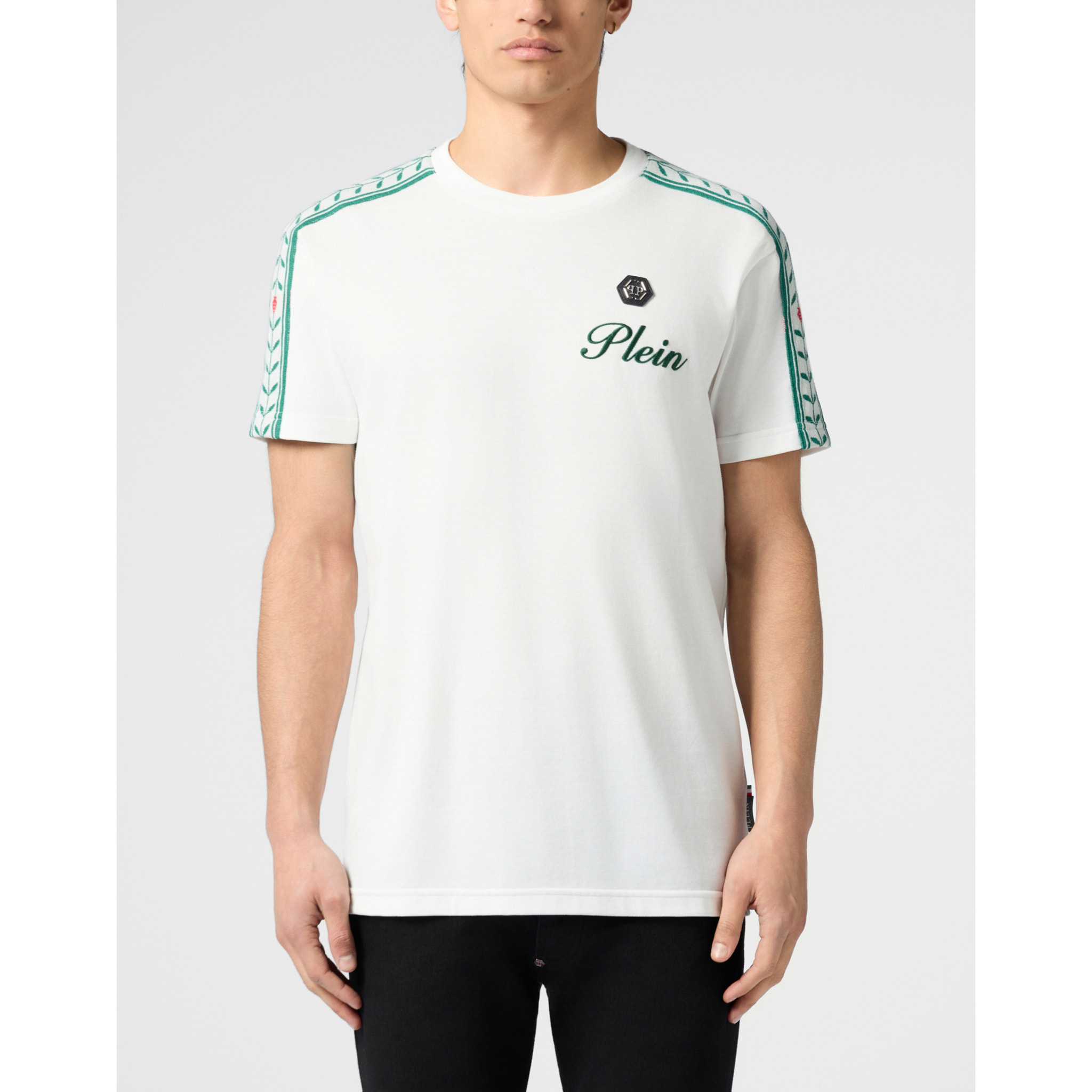 PHILIPP PLEIN Piquet Round Neck T-Shirt Plein Tennis