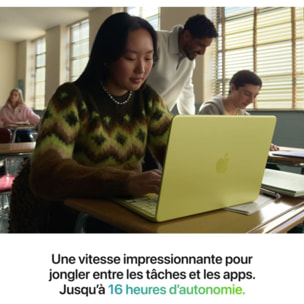 Ordinateur Apple MACBOOK Neo Puce A18 Pro CPU 6 / GPU 5 coeurs Mémoire RAM 8Go Stockage 512Go SSD Jaune agrume avec Touch ID