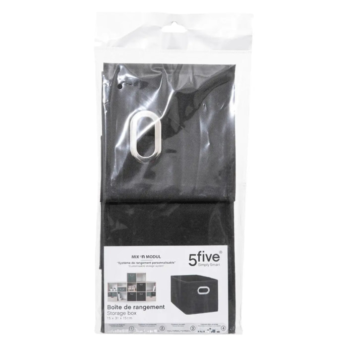 Panier tissu 15x31cm "Mix N' Modul" noir