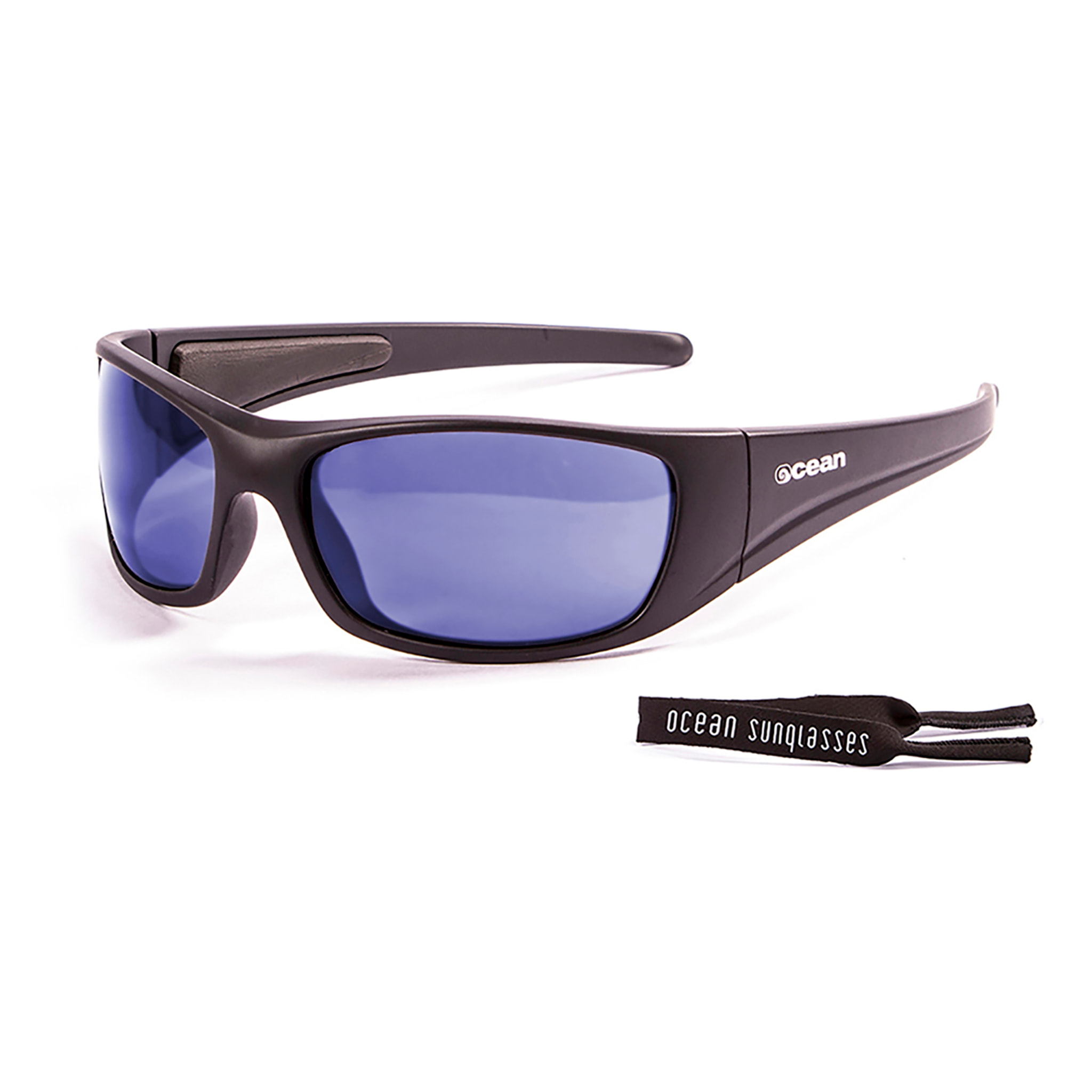 Gafas de deportes acuáticos OCEAN BERMUDA - Negro mate / Revo azul