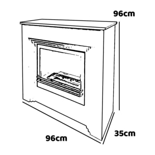 Bellini - Camino a bioetanolo da terra 96x35xH96 cm, effetto cemento