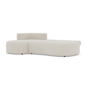 Mahina - canapé d'angle gauche 4 places convertible avec coffre en tissu texturé - Beige