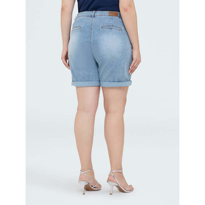 Fiorella Rubino - Shorts de denim con destellos de luz - Light - blue