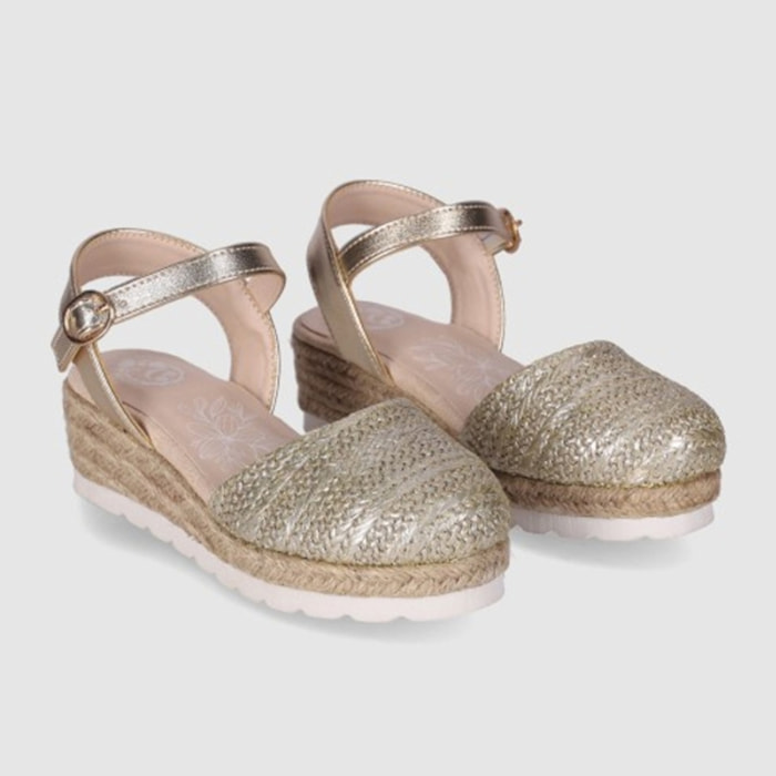 Sandalias de Piel Sintética - Platino - Tacón: 4 cm
