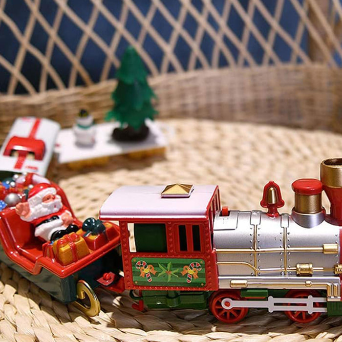 Juego de tren de navidad de 39 piezas con luces y sonidos con una vía de 698cm