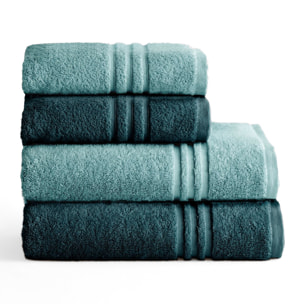 Set 2 toallas ducha + 2 toallas lavabo lagoon-aguamarina premium