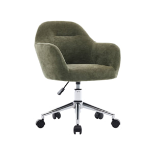 Chaise de bureau enfant à roulettes ajustable tissu chenille STAN KID