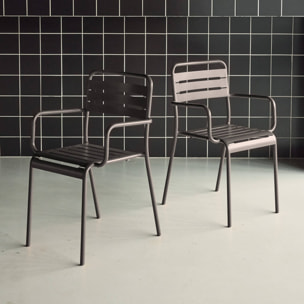 Fauteuil de jardin acier (lot de 2) AMÉLIA