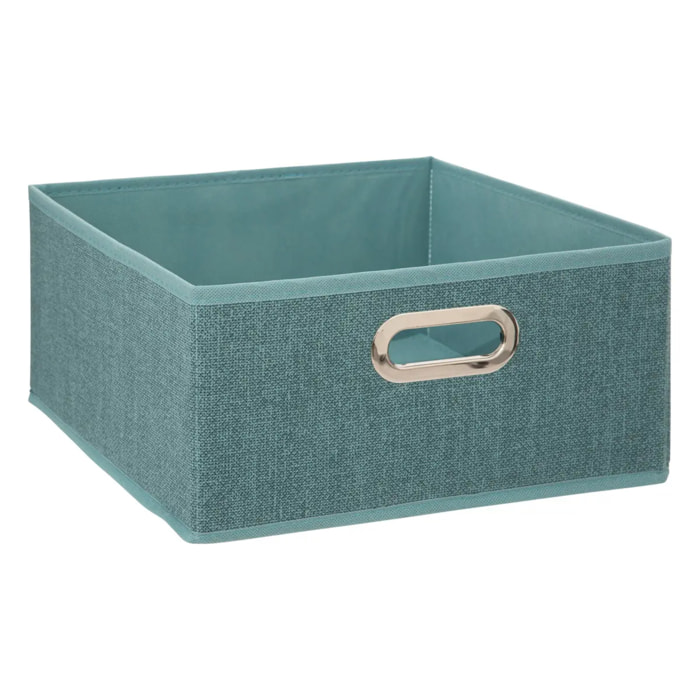Panier velours 31x15cm "Mix N' Modul" bleu pétrole chiné
