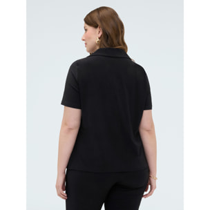 Fiorella Rubino - Camiseta de jersey con detalle en el escote - Negro