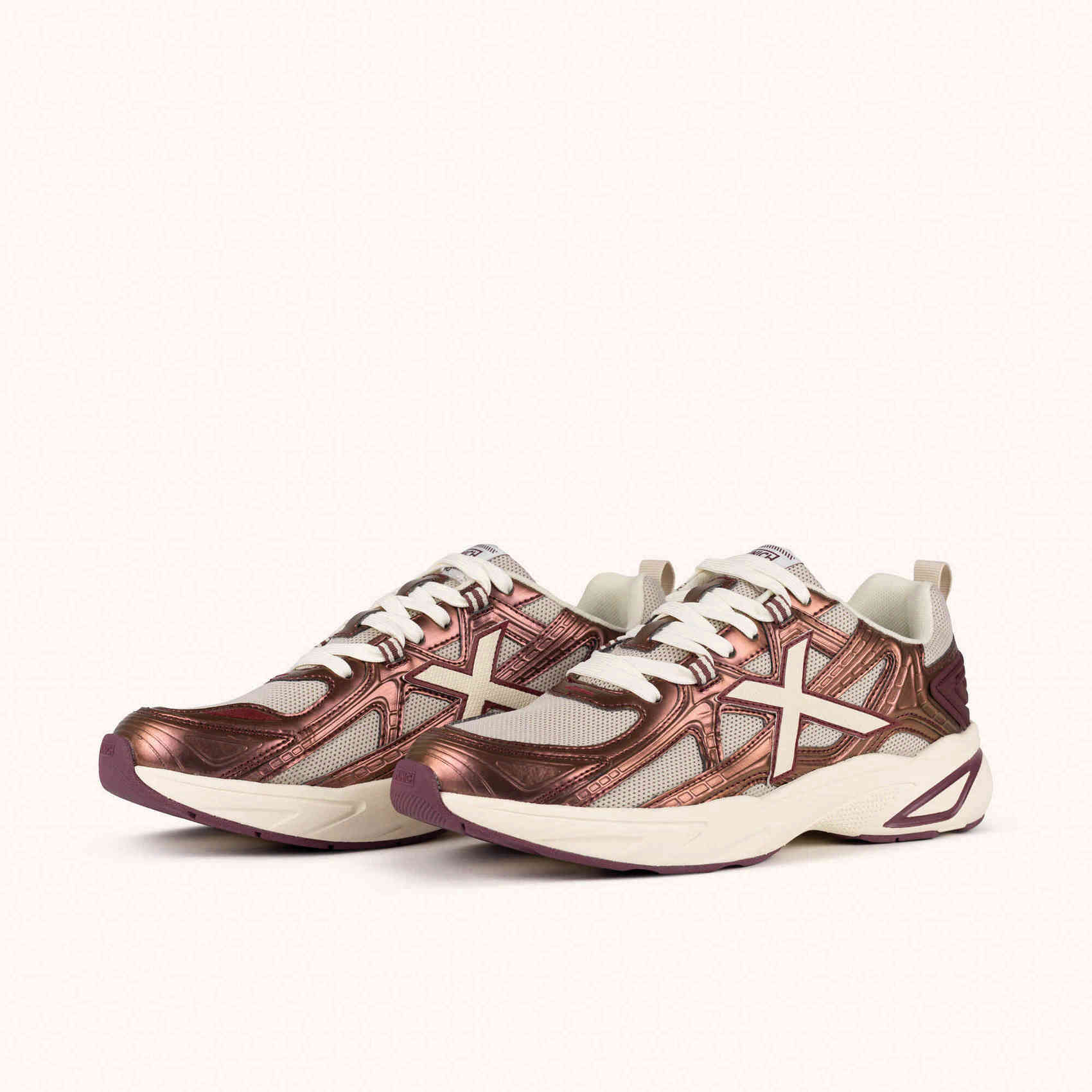 MUNICH M2000 10 Zapatillas Retro Running Granatee y Beige