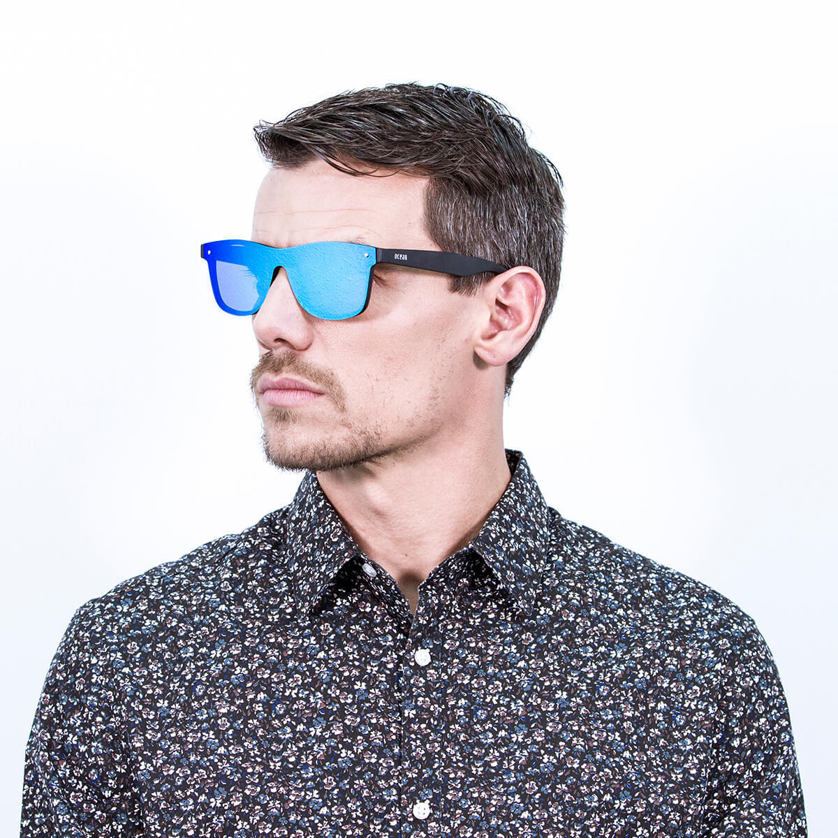 Gafas de sol PALO ALTO DALSTON - Negro mate / Plana revo azul cielo