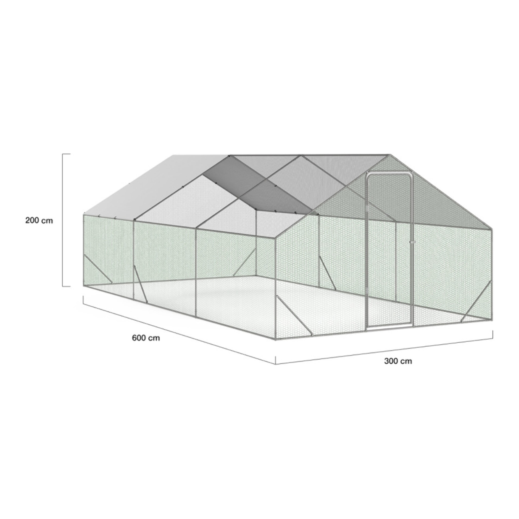 Enclos grillagé pour poules 18m² - 3x6m