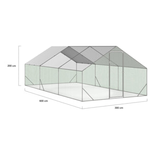 Enclos grillagé pour poules 18m² - 3x6m