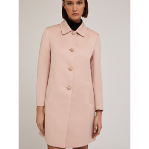 Motivi - Cappotto monopetto in raso duchesse - Rosa cipria
