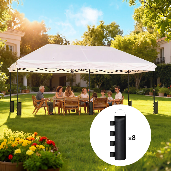 Pack 8 Pesos para Carpas, Bolsas de Pesos Pesas de Piernas para Cenador, Pabellón, Gazebo, de Tela Oxford 600D, Bolsas de Arena para Exteriores, sin Arena, Negro