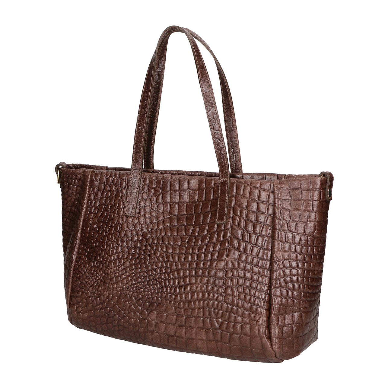 Borsa a spalla da donna - Modello Lorella - Vera pelle croco - 37.0 x 23.0 x 10.0 cm