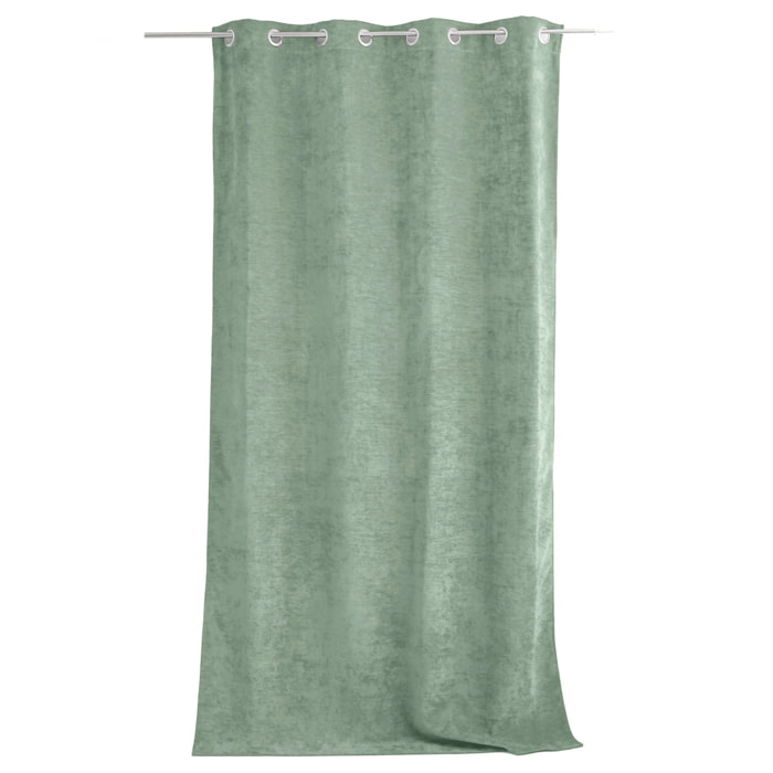 Rideau thermique en velours doublé polaire - Céladon