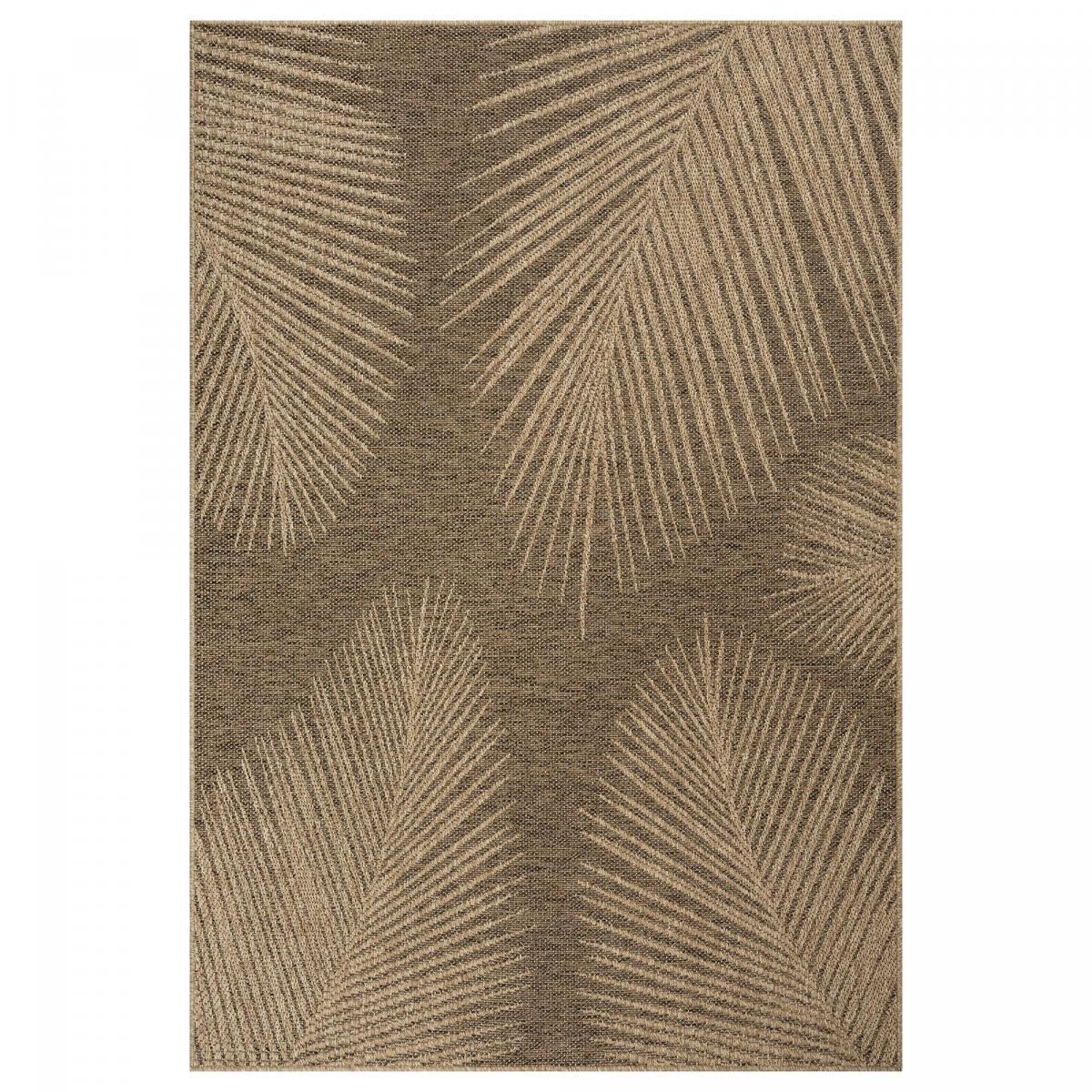 Tapis extérieur intérieur NOLIM 4 aspect jute motif feuilles