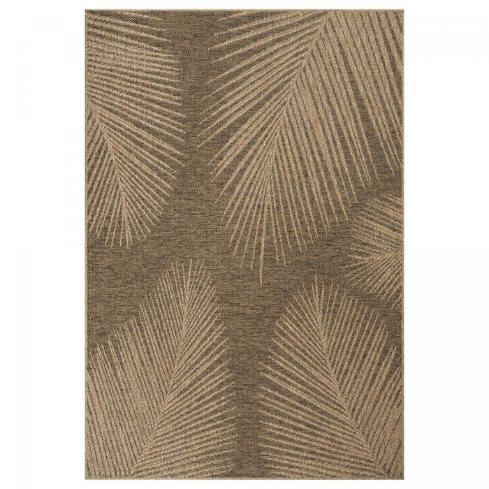 Tapis extérieur intérieur NOLIM 4 aspect jute motif feuilles